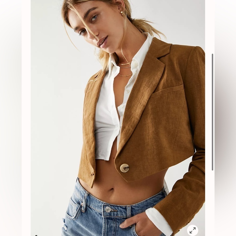 Free People Coco Cropped Blazer one button closure , size M